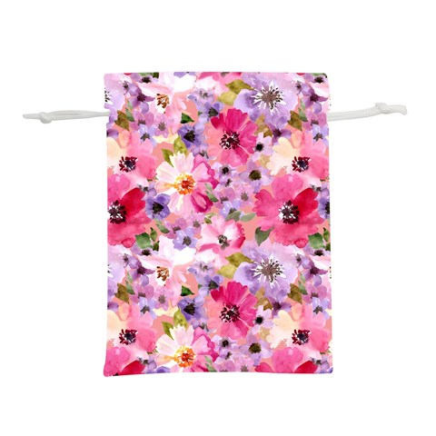 Pattern Seamless Texture Daisies Lightweight Drawstring Pouch (M) from ArtsNow.com Front