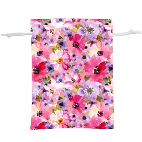 Pattern Seamless Texture Daisies Lightweight Drawstring Pouch (XL) from ArtsNow.com Front