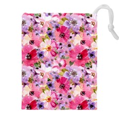 Pattern Seamless Texture Daisies Drawstring Pouch (4XL) from ArtsNow.com Front