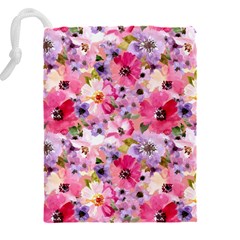 Pattern Seamless Texture Daisies Drawstring Pouch (4XL) from ArtsNow.com Back