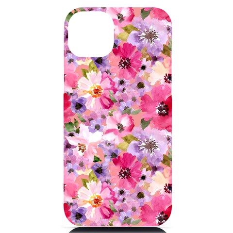 Pattern Seamless Texture Daisies iPhone 14 Plus Black UV Print PC Hardshell Case from ArtsNow.com Front