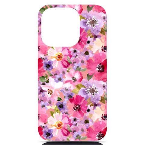 Pattern Seamless Texture Daisies iPhone 14 Pro Black UV Print PC Hardshell Case from ArtsNow.com Front