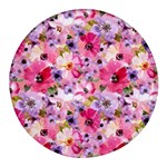 Pattern Seamless Texture Daisies Round Glass Fridge Magnet (4 pack)