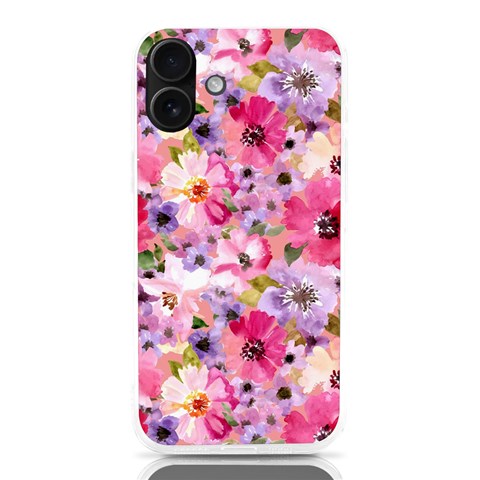 Pattern Seamless Texture Daisies iPhone 16 Plus TPU UV Print Case from ArtsNow.com Front