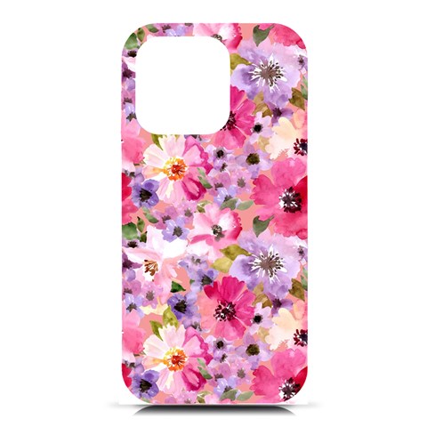 Pattern Seamless Texture Daisies iPhone 16 Pro Black UV Print PC Hardshell Case from ArtsNow.com Front