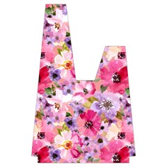 Pattern Seamless Texture Daisies Japanese Wrist Knot Bag from ArtsNow.com Front