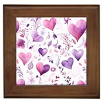 Hearts Love Purple Framed Tile