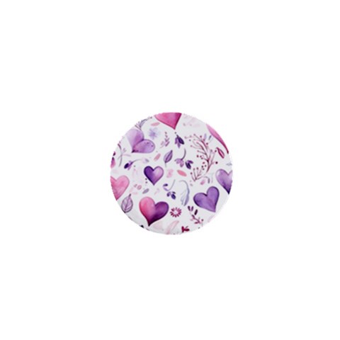 Hearts Love Purple 1  Mini Buttons from ArtsNow.com Front