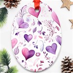 Hearts Love Purple Ornament (Oval)