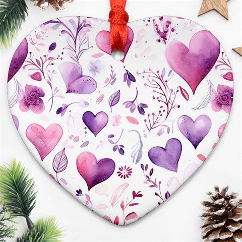 Hearts Love Purple Ornament (Heart) from ArtsNow.com Front