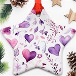 Hearts Love Purple Ornament (Star)