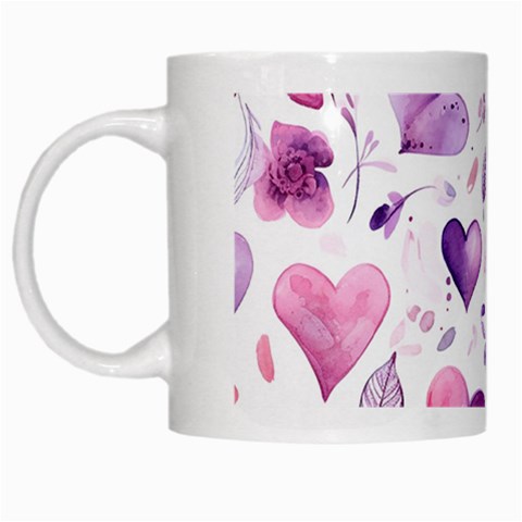 Hearts Love Purple White Mug from ArtsNow.com Left