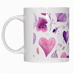 Hearts Love Purple White Mug from ArtsNow.com Left