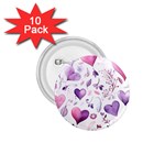 Hearts Love Purple 1.75  Buttons (10 pack)