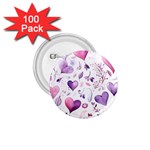 Hearts Love Purple 1.75  Buttons (100 pack) 