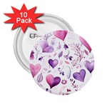 Hearts Love Purple 2.25  Buttons (10 pack) 