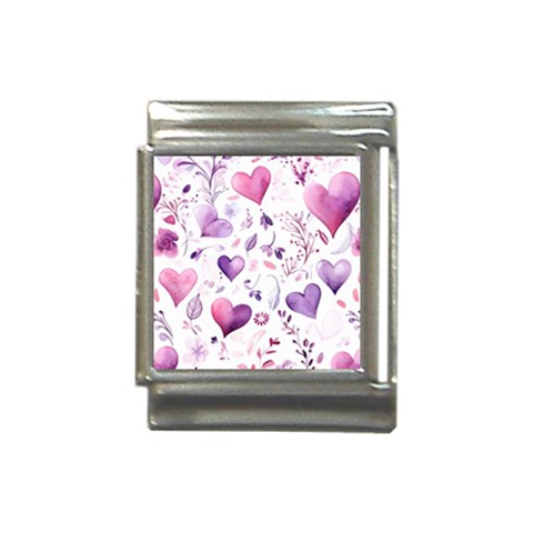 Hearts Love Purple Italian Charm (13mm) from ArtsNow.com Front