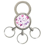 Hearts Love Purple 3-Ring Key Chain