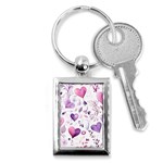 Hearts Love Purple Key Chain (Rectangle)