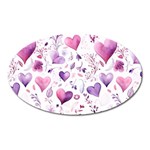 Hearts Love Purple Oval Magnet