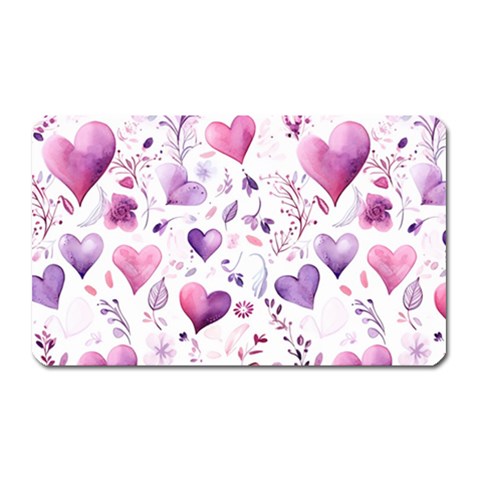 Hearts Love Purple Magnet (Rectangular) from ArtsNow.com Front