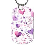 Hearts Love Purple Dog Tag (One Side)