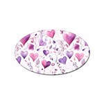 Hearts Love Purple Sticker Oval (10 pack)