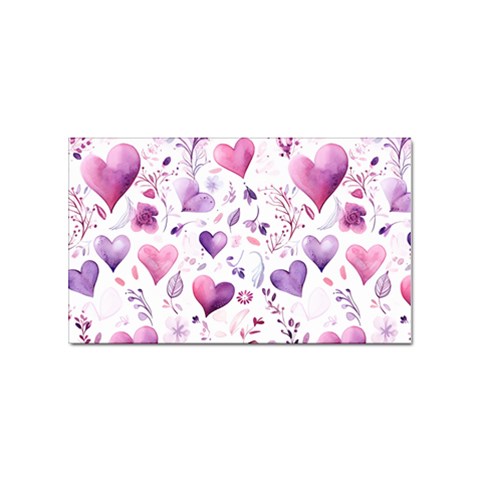 Hearts Love Purple Sticker Rectangular (100 pack) from ArtsNow.com Front