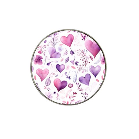 Hearts Love Purple Hat Clip Ball Marker (4 pack) from ArtsNow.com Front