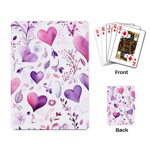 Hearts Love Purple Playing Cards Single Design (Rectangle) from ArtsNow.com Back