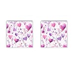 Hearts Love Purple Cufflinks (Square)