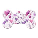 Hearts Love Purple Dog Tag Bone (One Side)