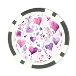 Hearts Love Purple Poker Chip Card Guard (10 pack)