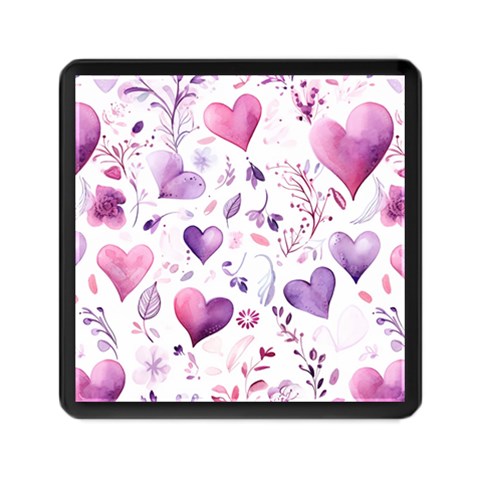 Hearts Love Purple Memory Card Reader (Square) from ArtsNow.com Front