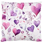 Hearts Love Purple Large Cushion Case (One Side)