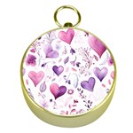 Hearts Love Purple Gold Compasses