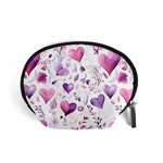 Hearts Love Purple Accessory Pouch (Small)