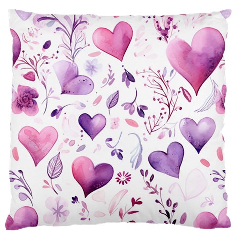 Hearts Love Purple Standard Premium Plush Fleece Cushion Case (One Side) from ArtsNow.com Front