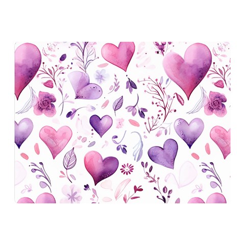 Hearts Love Purple Two Sides Premium Plush Fleece Blanket (Mini) from ArtsNow.com 35 x27  Blanket Front