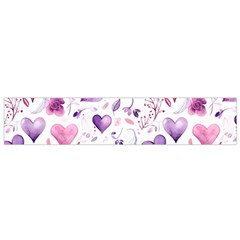 Hearts Love Purple Small Premium Plush Fleece Scarf from ArtsNow.com Front