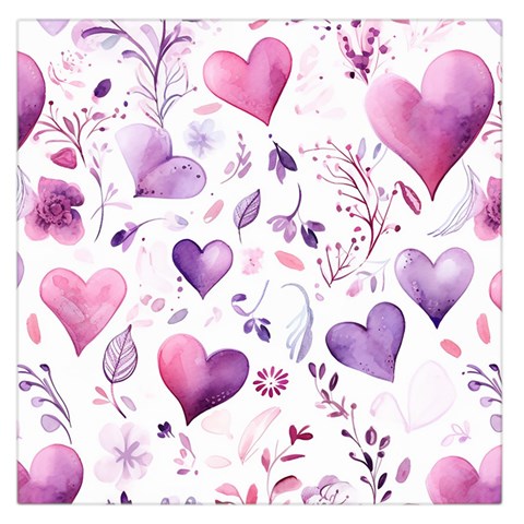 Hearts Love Purple Square Satin Scarf (36  x 36 ) from ArtsNow.com Front