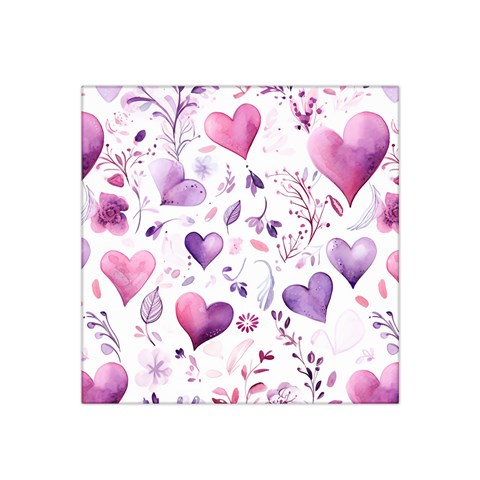 Hearts Love Purple Satin Bandana Scarf 22  x 22  from ArtsNow.com Front