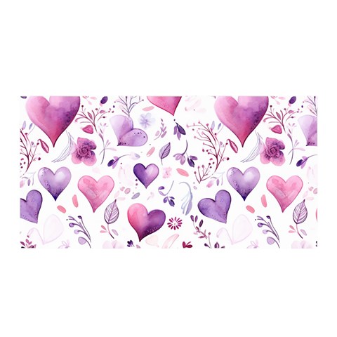 Hearts Love Purple Satin Wrap 35  x 70  from ArtsNow.com Front