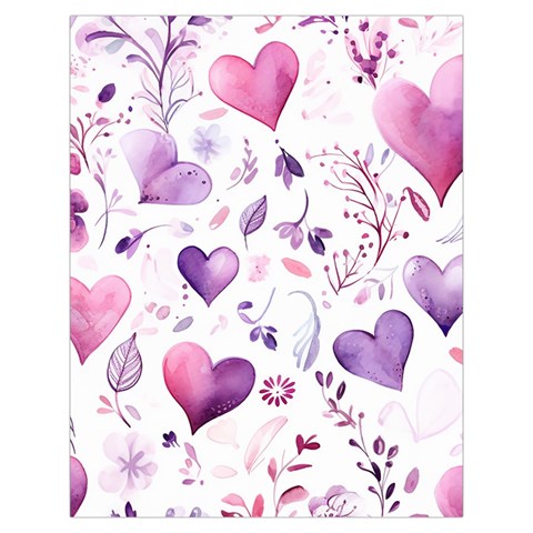 Hearts Love Purple Toiletries Pouch from ArtsNow.com Back