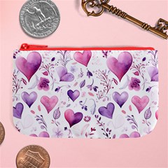 Hearts Love Purple Large Coin Purse from ArtsNow.com Front