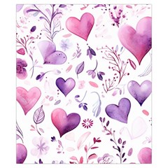 Hearts Love Purple Drawstring Pouch (XS) from ArtsNow.com Front