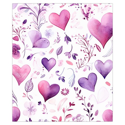 Hearts Love Purple Drawstring Pouch (XS) from ArtsNow.com Back