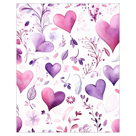 Hearts Love Purple Drawstring Pouch (XL) from ArtsNow.com Front