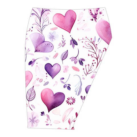 Hearts Love Purple Midi Wrap Pencil Skirt from ArtsNow.com  Front Right 