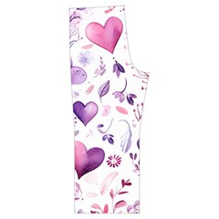 Hearts Love Purple Spaghetti Top Long Pants Satin Pajamas Set from ArtsNow.com Back Bottom Left